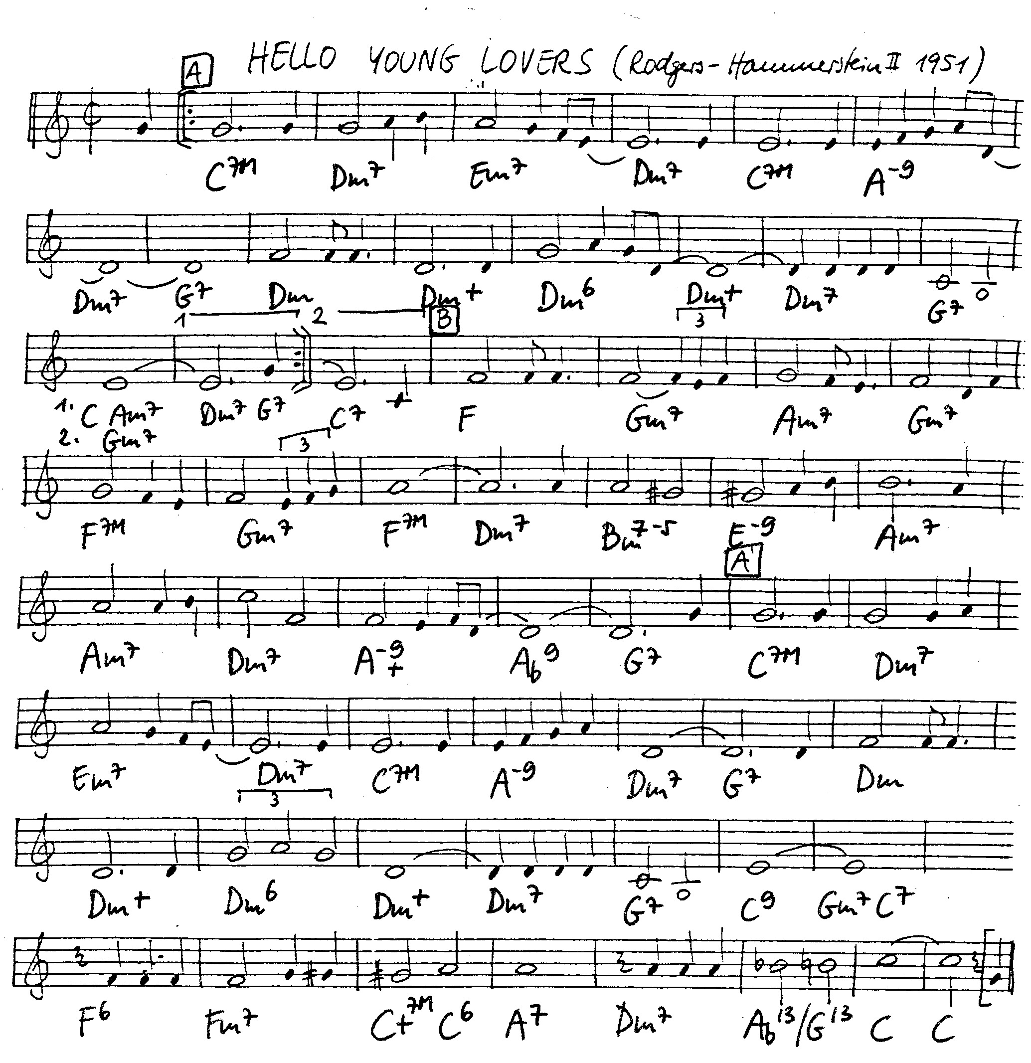 hello young lovers leadsheet – book us for your next 20s or gatsby event